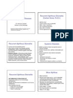 Oral Immunologic Diseases Recurrent Aphthous Stomatitis (Canker Sores R.A.S.)