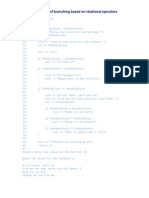 A Demonstration of Branching Based On Relational Operators