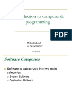 Introduction To Computer & Programming: Ms Sadia Ejaz Cs Department