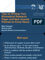 Tips On Writing Your Biomedical Research Paper and New Journal Policies To Know About