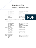 Experiment: 5 (A) : A) Write A Program For The 8051 To Transfer Letter "A" Serially, Continuously