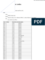 HTML Character Codes: Bottom of Page