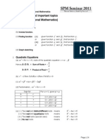 SPM AddMath Formula List NOT Given