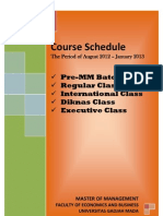 Course Schedule: Pre-MM Batch 61 Regular Class International Class Diknas Class Executive Class