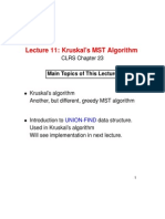 Lecture 11: Kruskal's MST Algorithm: CLRS Chapter 23