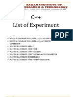 C++ List of Experiment