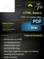 HTML Basics: HTML, Text, Images, Tables