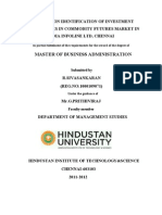 A Study On Identification of Investment Opportunities in Commodity Futures Market in India Infoline LTD