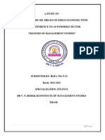 A Study On Impact of Crude Oil Prices On Indian Economy With Special Reference To Automobile Sector