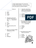 Hatchet Comprehension 3