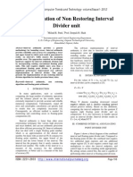 Implementation of Non Restoring Interval Divider Unit