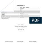 Assignment No-O1 Name Registration Number Learning Centre Learning Centre Code Course Semester Subject Date of Submission Marks Allocated