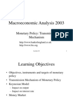 Macroeconomic Analysis 2003: Monetary Policy: Transmission Mechanism