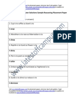 Infinite Computer Solutions Sample Reasoning Placement Paper Level1