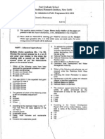 IARI PHD Entrance Question Paper 2011 - Plant Genetic Resources