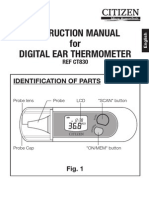 Instruction Manual For Digital Ear Thermometer: Identification of Parts