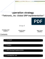 Operation Strategy: "Tektronic, Inc: Global ERP Implementation"