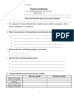 Homeostasis: Worksheet - 5 Name