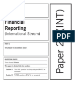 December 2002 ACCA Paper 2.5 Questions