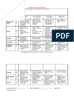 Rubric For Storytelling: (Teacher May Explain Specific Assignment in This Space.)