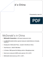 Mcdonald'S China: Presented By: Team Xi