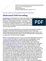 Distressed Debt Investing: Seth Klarman