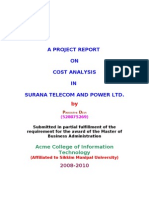 A Project On Cost Analysis