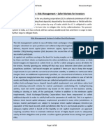 Discussion Paper: Risk Management - Safer Markets For Investors