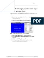 Single Generator Alarm Configuration