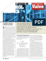 Control Valves: Fluid Jet Energy Criterion For