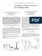 A Study On Overvoltages in Wind Tower Due To Direct Lightning Stroke