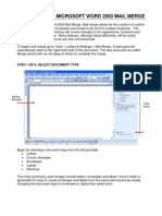 Microsoft Word 2003 Mail Merge: Step 1 of 6: Select Document Type