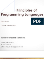 Principles of Programming Languages - ASU 2014