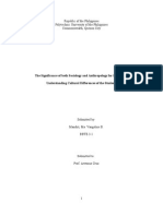 Term Paper: The Significance of Both Sociology and Anthropology For Educators: Understanding Cultural Differences of The Students