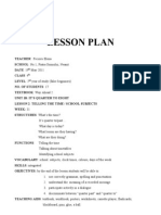 Plan Telling Time School Subjects 4th