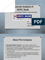 Finanial Analysis of HDFC Bank