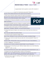 Computer Networks Exam, 1 Term