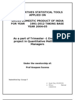 Quantitatives Statistical Tools Applied On Gross Domestic Product of India For Year 1991-2012 Taking Base YEAR 2004-05