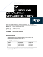 Configuring and Maintaining Network Security: This Lab Contains The Following Exercises and Activities