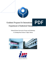 Graduate Program For International Students Department of Industrial Management