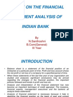 Project - Viva On Financial Analysis of Indian Bank