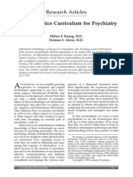 An Informatics Curriculum For Psychiatry: Research Articles