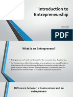 Introduction To Entrepreneurship