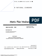 Metric Plain Washers: American National Standard