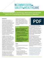 Recommendations For Terminology, Abbreviations and Symbols Used in The Prescribing and Administration of Medicines