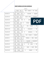 Icc Cricket World Cup 2015 Schedule