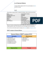 General Motors Swot Analysis