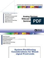 Analog Devices Webcast Technical Seminar Series: The World Leader in High-Performance Signal Processing Solutions