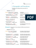 Homonyms, Homographs, Homophones