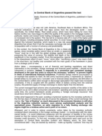 Martín Redrado: The Central Bank of Argentina Passed The Test